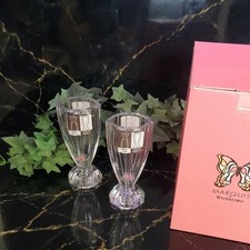 Pair Marquis by Waterford Gracier 7” Crystal Candlestick Holder/Bud Vase Germany picture