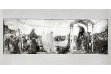 Boston MA 1902 King Arthur Round Table Mural Joseph of Arimathea Galahad picture