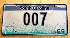 SO. CAROLINA JAMES BOND SEAN CONNERY VANITY LICENSE PLATE 
