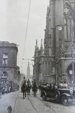President Albert Lebrun cheered crowd when passing front Metz - 1932 Old Photo picture