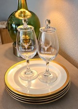 2 New The Dalmore Glencairn Copita Whisky Tasting Nosing Glasses Caps Set 2 picture