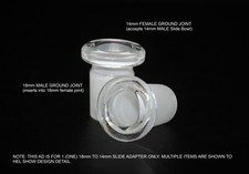 CLEAR COMPACT 18mm to 14mm Slide BOWL ADAPTER Tobacco Smoking Bowl Adapter picture