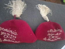 Lot of 2 Odd Fellows IOOF Fez Hat with Tassel Vintage picture