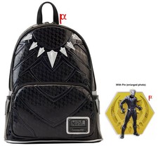 Loungefly Marvel Black Panther T’Challa Cosplay Mini Backpack & Pin Disney Parks picture