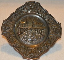 VINTAGE LUXEMBOURG SOUVENIER METAL WALL HANGING PLATE COPPER? picture