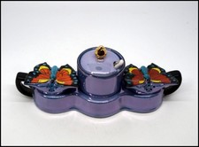 Art Deco Chikaramachi Noritake Blue Luster Butterfly Condiment Set Tray Spoon picture