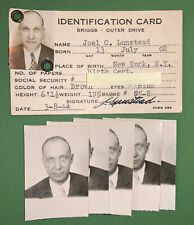 Rare 1944 American Wartime Civilian ID - Detroit Briggs Manufacturing Outer Dr/ picture