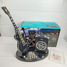 Vintage Telemania Black Gibson Les Paul Custom Guitar & Amp Telephone w Box picture