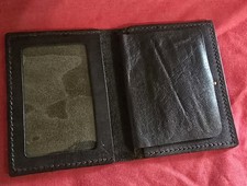 Vtg Obsolete Kankakee IL Police Retired Commander Blackinton in Leather Wallet picture