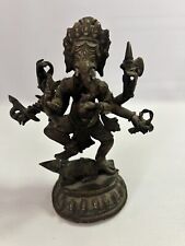 Vintage Antique Bronze Ganesha - Nritya Ganapati Dancing 6” picture