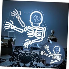 JURONG Waving Skeleton Skull Neon Signs for Wall Colorful-White HAND SKULL picture
