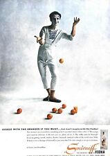 1956 Smirnoff Vodka Vintage Print Ad Marcel Marceau Juggling Oranges  picture