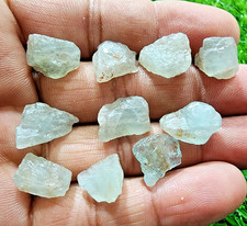 10Pcs Top Blue Aquamarine Gemstone Raw Lot 10-14MM Aquamarine Rough Stone Bulk picture