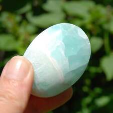 2in Caribbean Blue Calcite Crystal Palm Stone, Pakistan picture