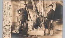 MARBLE OR ROCK QUARRY CREW hornell ny real photo postcard rppc occupation work picture