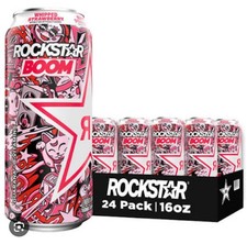 Rockstar BOOM Whipped & Blended Energy Drink, Strawberry, 16 fl oz, 12pack picture