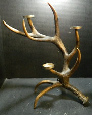 Vintage Faux Deer Antler Triple Candle Holder 19.25