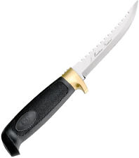 Marttiini Fisherman's Black Stainless Fixed Blade Knife w/ Belt Sheath 175014 picture