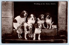 Newtown Missouri MO Postcard RPPC Photo Waiting At The Early Doors 1912 Antique picture