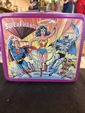 Vintage 1976 Aladdin Industries Super Friends Metal Lunch Box - NO Thermos picture