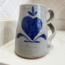 rare Bastine Vase salt-glazed Stoneware Double Handle Hand-Painted Ceramic Utens picture