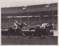 1938 Press Photo Racehorse Deliberator and W.D. Wright Win Toboggan Handicap picture