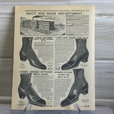 10 Vintage Sears And Roebuck Catalog Boots/shoes Pages Junk Journal Craft picture