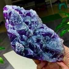 3.9LB Natural Rare transparent purple cubic fluorite mineral crystal /China picture