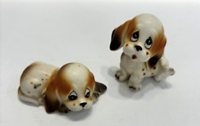 Vintage Napco Basset Hound Puppies Dog Miniature Figurine Kitsch Beagle picture