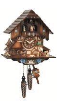 ISDD Quartz Cuckoo Clock with Musik Black Forest house with moving wood chopp... picture