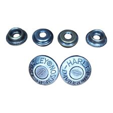 Harley Davidson Motor Cycles Replacement Metal Buttons Logo Silver Set Of 2 picture
