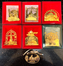 Ornament McAlpin's Lot of 7 Cincinnati 24 kt Gold Finish 1988 90 92 93 95 97 VTG picture