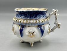 Antique Flow Blue Porcelain Teacup Hand Painted And Numbered picture