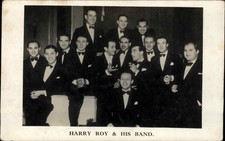 HARRY ROY and His Band BIG BAND HAND DRAWN PIC ON BACK Vintage RPPC picture