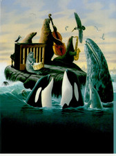 VTG Party Animals Leanin Tree FRIEND Greeting Card +Env Whale Seal Don McMichael picture