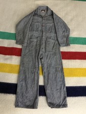 Vintage 30s 40s WW2 Reliance Big Yank Junior Hickory Coveralls Playsuit Youth picture