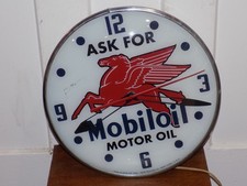 Vintage Ask For Mobiloil Pegasus Pam Clock Works. picture