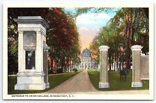 Entrance To Union College Schenectady New York NY Historic Building Postcard picture