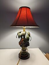 VINTAGE 1970s FRUIT and PALM LEAVES LAMP picture