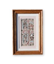 Navajo Sandpainting Creation Story Framed Signed Native American Southwest Art picture