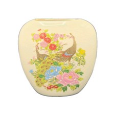 Vintage SATSUMA Flat Oval Bud Vase 4.25