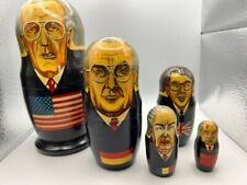 RUSSIAN NESTING DOLLS OF COLD WAR LEADERS JOHNSON KOHL BLAIR MITTERAND GORBACHEV picture