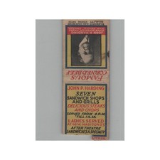 1930s DQ Matchbook Cover No Striker John P Harding Sandwich Shops Chicago IL picture
