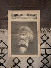 Harpers Weekly 1883 Frederick Douglass Nov 24 Poes Raven New York Evacuation picture