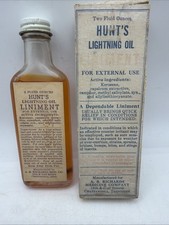 Hunts Lightning Oil Snake Oil Quack Medicine Pharmacy Bottle picture