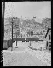 Photo:West Aliquippa Pennsylvania 1941 Winter Coal Train Cliffside Houses picture