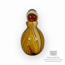 Vintage heavy Murano glass tiger striped perfume bottle picture