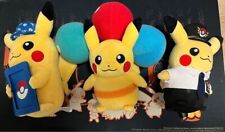Pokemon Plush 3 Set Fly Pikachu version Okinawa Limited Card Stand Airport NM picture