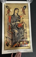 Beautiful Religious Icon Art Poster Maria De Montevergine Byzantine Gold 12x22 picture