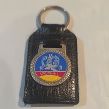 NOS Vintage Leather Vauxhall Viva Key Chain Fob Ring Holder Keychain Car Opal picture